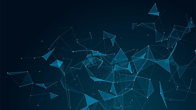 Vector network connection structure digital background with dots and lines big data visualization 3d rendering