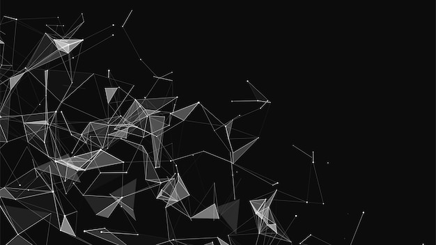 Vector network connection structure digital background with dots and lines big data visualization 3d rendering