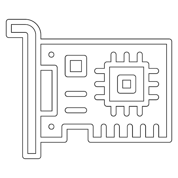 Vector network interface card vector icon illustration of computer and hardware iconset