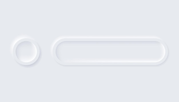 Vector neumorphic buttons simple trendy design elements ui components isolated on light background control element for website mobile app menu and navigation with rounded edges