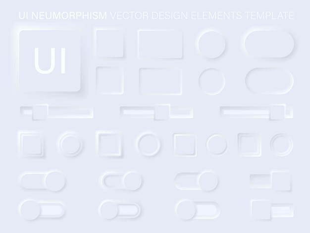 Vector neumorphism button design set. neumorphism user interface design set. neumorphism ui ux icons set. neumophic interface buttons set. 3d vector buttons neumorphic design . eps 10