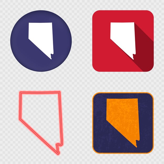 Vector nevada state map icons collection