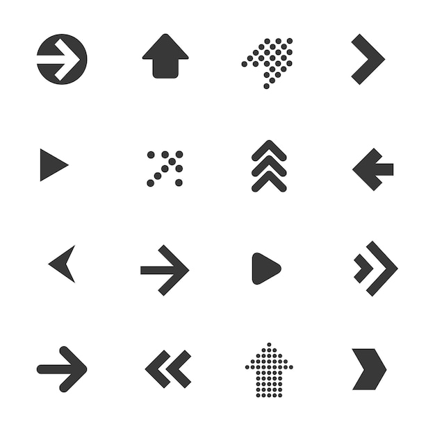 Vector new arrow vector icon set arrow vector collection cursor buttons application and interface symbols modern simple arrows