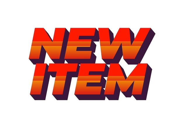 Vector new item text effect in 3d style for print ad purpose