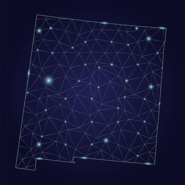 Vector new mexico polygonal map