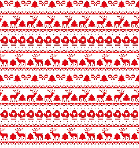 Vector new year's christmas pattern pixel
