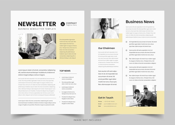 Vector newsletter template layout with red accents journal design vector