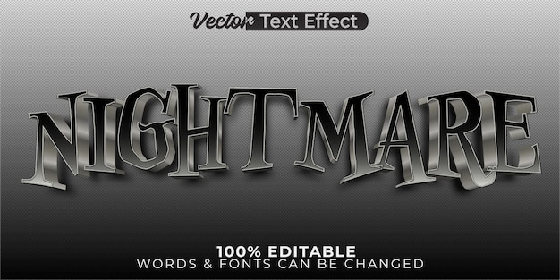 Vector nightmare text effect editable alphabet spooky devil evil dead