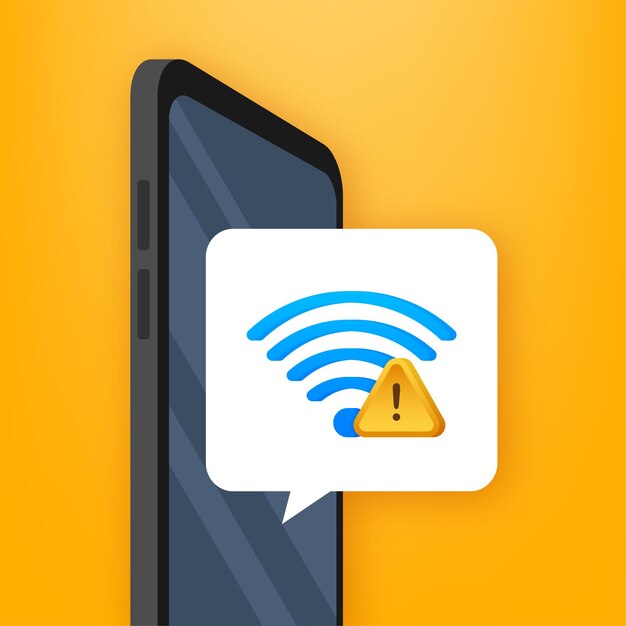 Vector no internet connection found on smartphone lost wireless connection no wifi