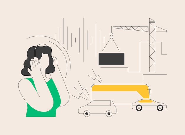 Vector noise pollution abstract concept vector illustration