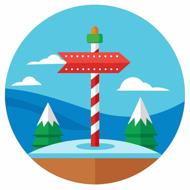 Vector north pole sign vector illustration on white background