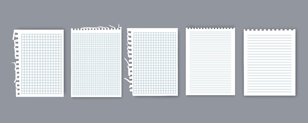 Vector notebook or book page sheets from notebook vector illustration