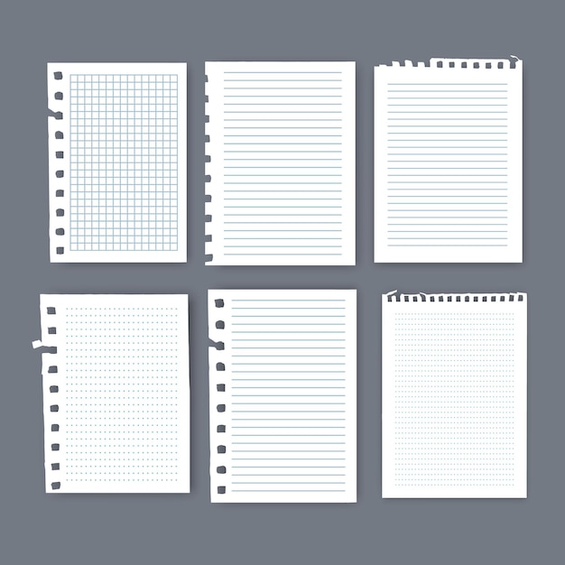 Vector notebook or book page sheets from notebook vector illustration