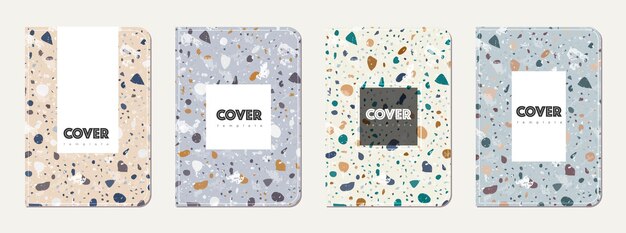 Vector notebook cover design terrazzo abstract