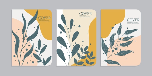 Vector notebook cover design with abstract floral pattern perfect vector template design for notebook