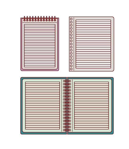 Vector notebook open set collection