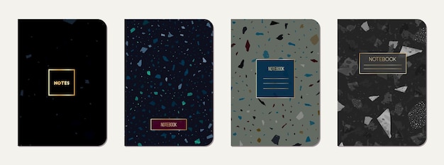 Vector notepad cover design terrazzo abstract
