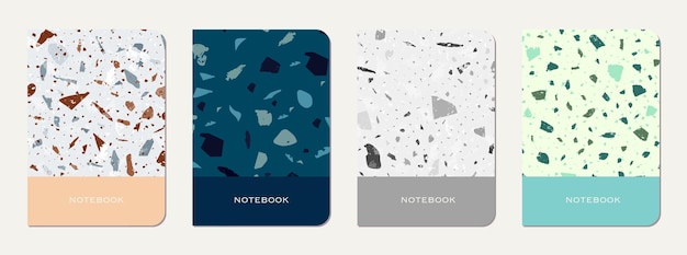 Vector notepad cover design terrazzo abstract