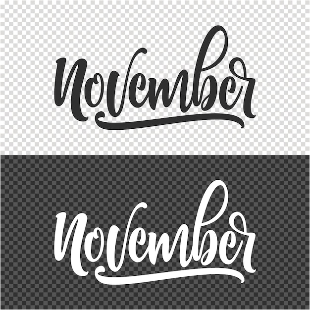 Vector november lettering clipart element design