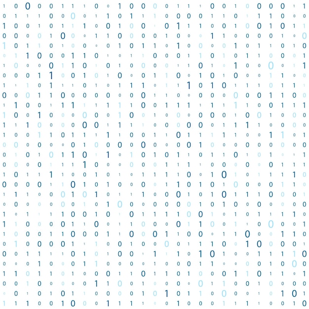 Vector numbers on a white background binary code data stream matrix