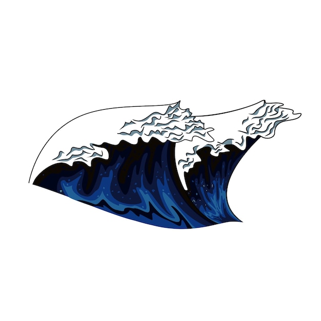 Vector ocean wave vector illustration. wave sign and symbol.
