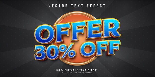 Vector offer 3d text effect template