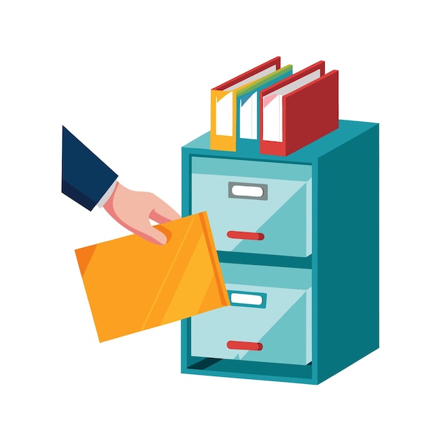 Vector office themed setup and equipment vector illustration