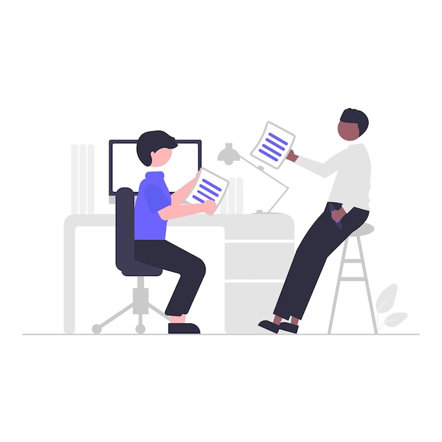 Vector office workplace