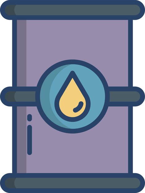 Vector oil barrelsolid linear color vector illustration