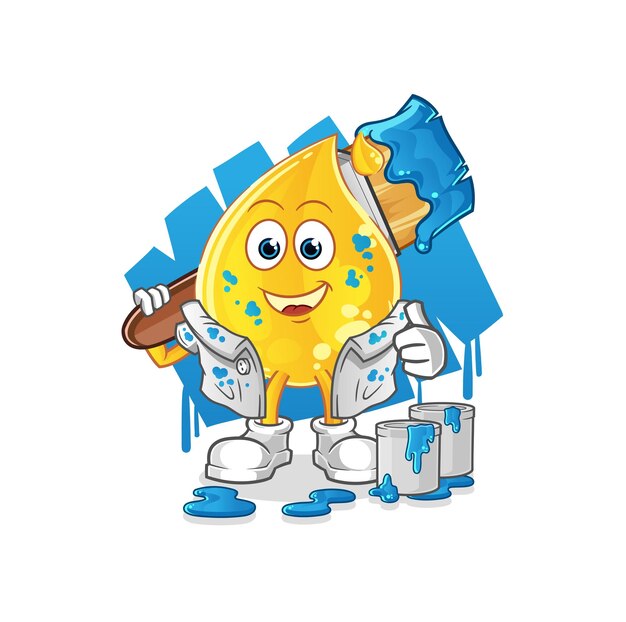 Vector oil painter illustration. character vector