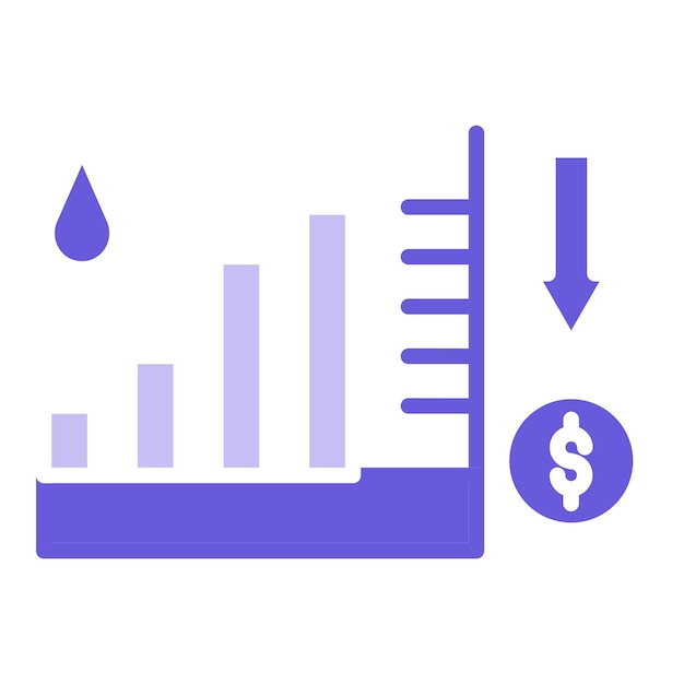 Vector oil price decrease vector illustration