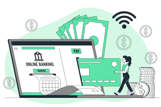 Vector online banking concept illustration
