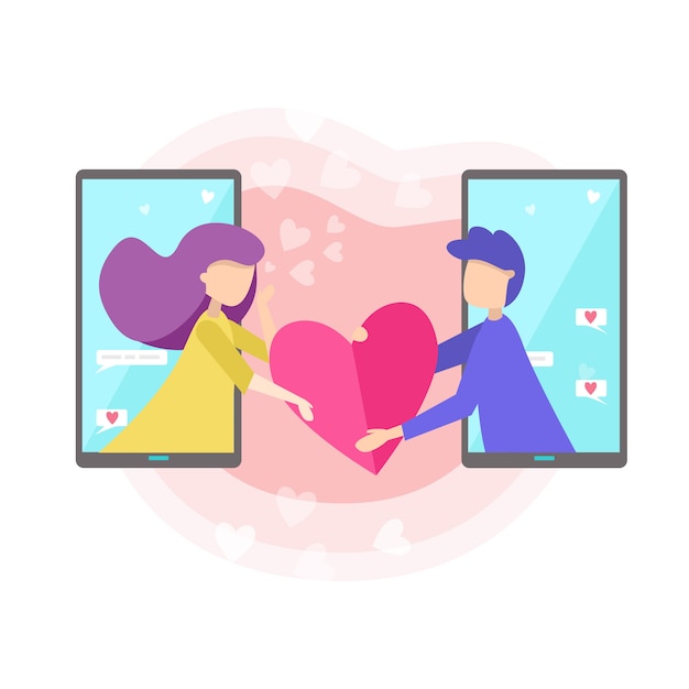 Vector online dating concept