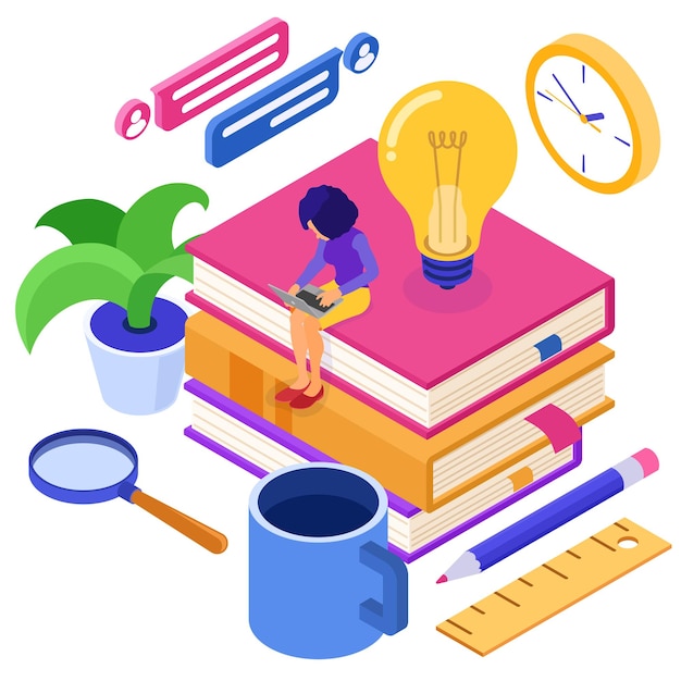 Vector online distance education from home