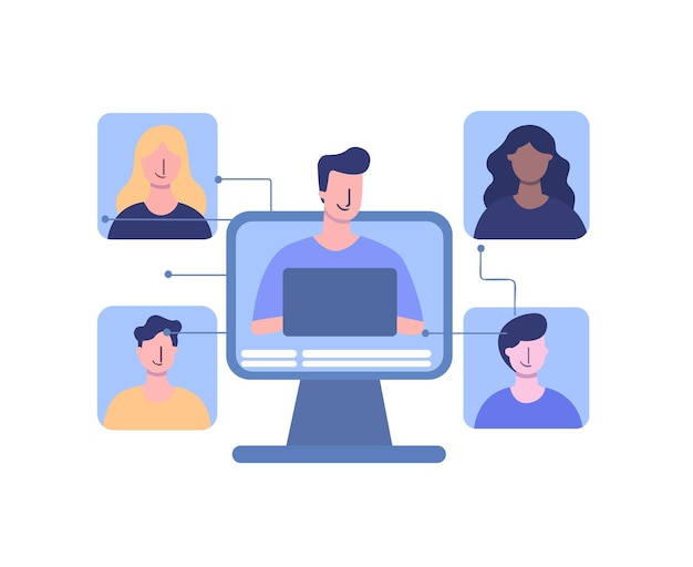 Vector online education theme flat illustration for web