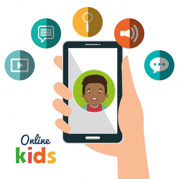 Vector online kids design 