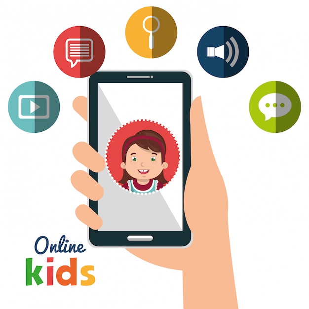 Vector online kids design 