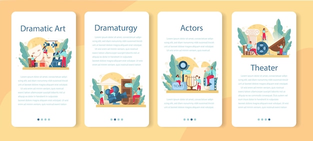 Vector online platform banner set