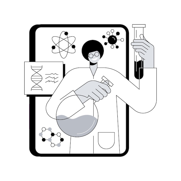 Vector online science tutoring abstract concept vector illustration