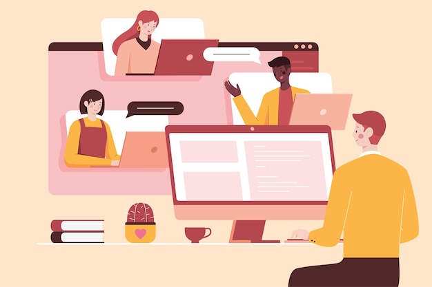 Vector online team communication