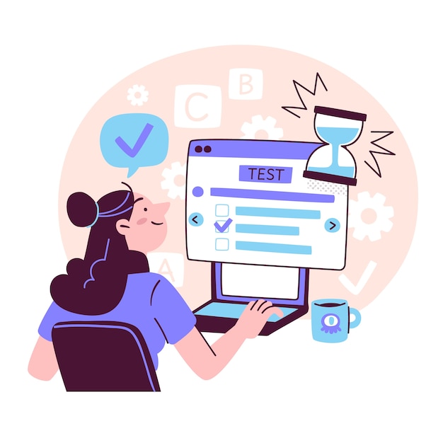 Vector online test concept illustration
