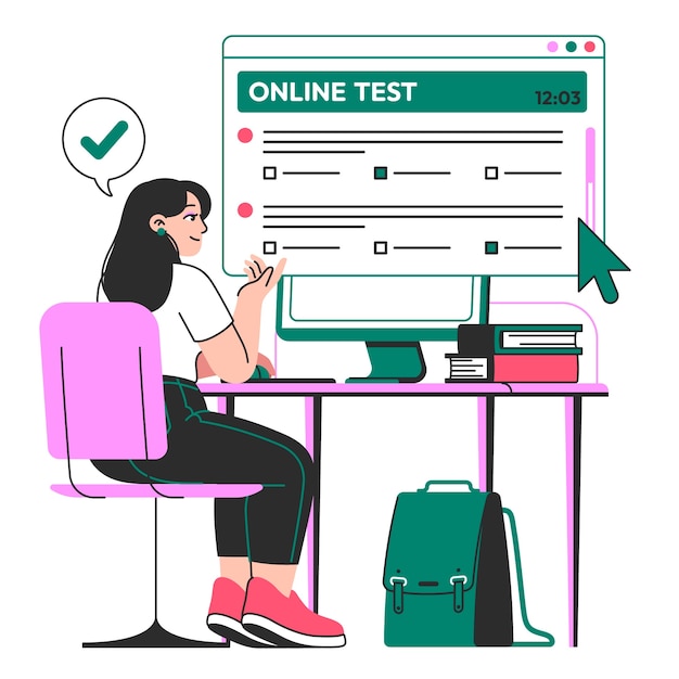 Vector online test concept illustration