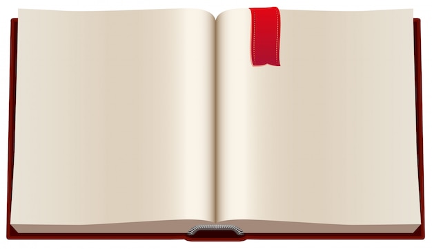 Vector open book with red bookmark