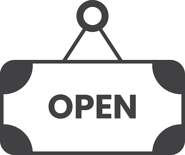 Vector open letter sign illustration in minimal style