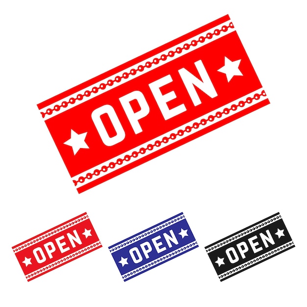 Vector open rubber stamp design art illustration