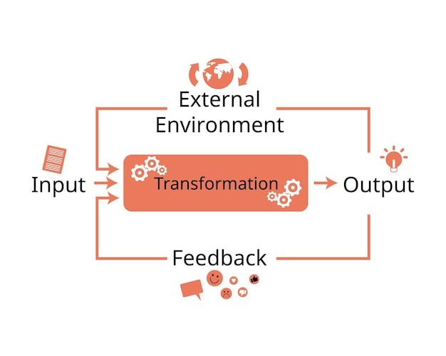 Vector open systems theory emphasizes a framework view of input transformation and output with environment