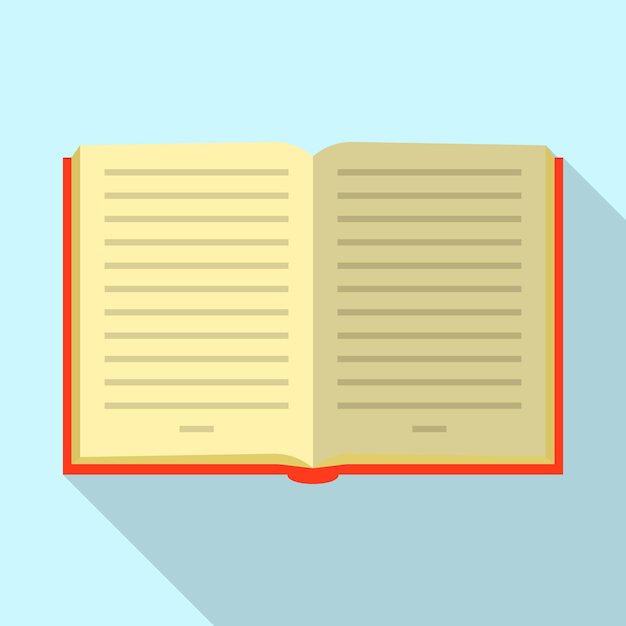 Vector opened book icon flat illustration of opened book vector icon for web