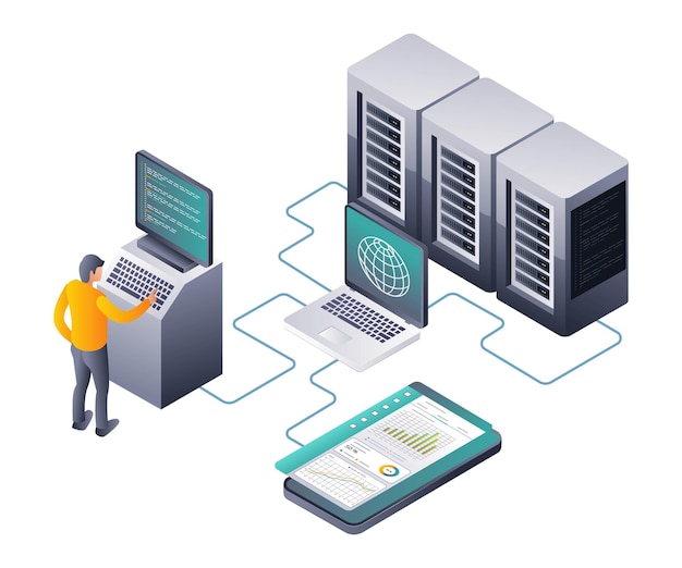 Vector optimizing server performance with data analysis and network management