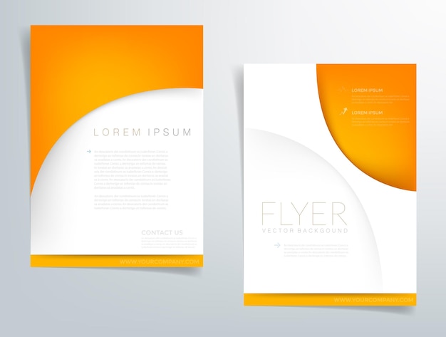 Vector orange curve brochure with white space for text