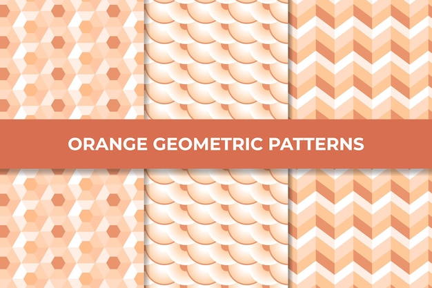 Vector orenge geometric pattern collection